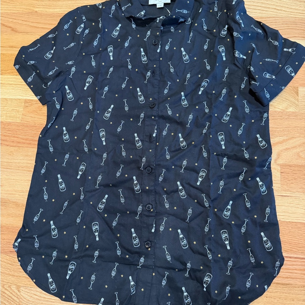 LOFT Sleep top with Champagne Bottle Print